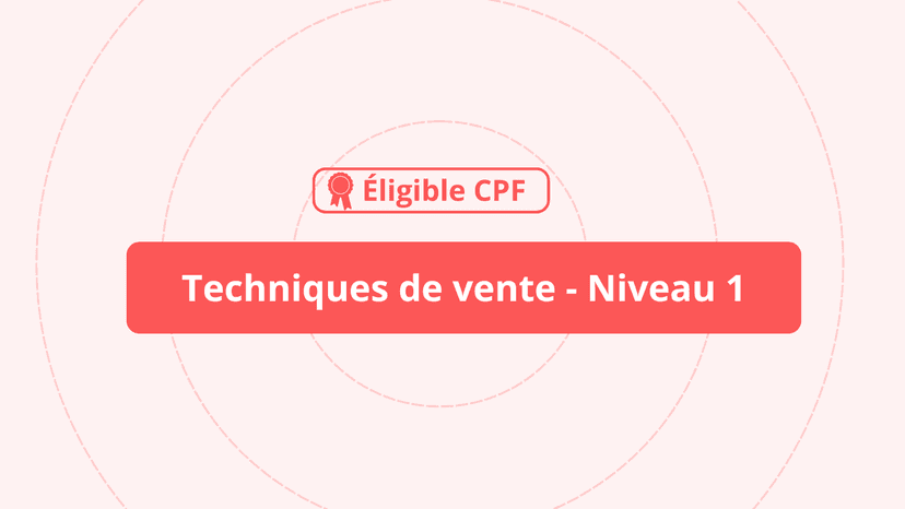 Formation techniques de Vente Niveau 1
